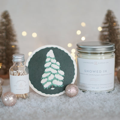 Winter Candle, Coaster & Match Gift Set